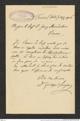 Nachlass Franz Steindachner, Brief von Giuseppe Scarpa an Franz Steindachner (30.03.1906), Inv.Nr. 440.04, Seite 1